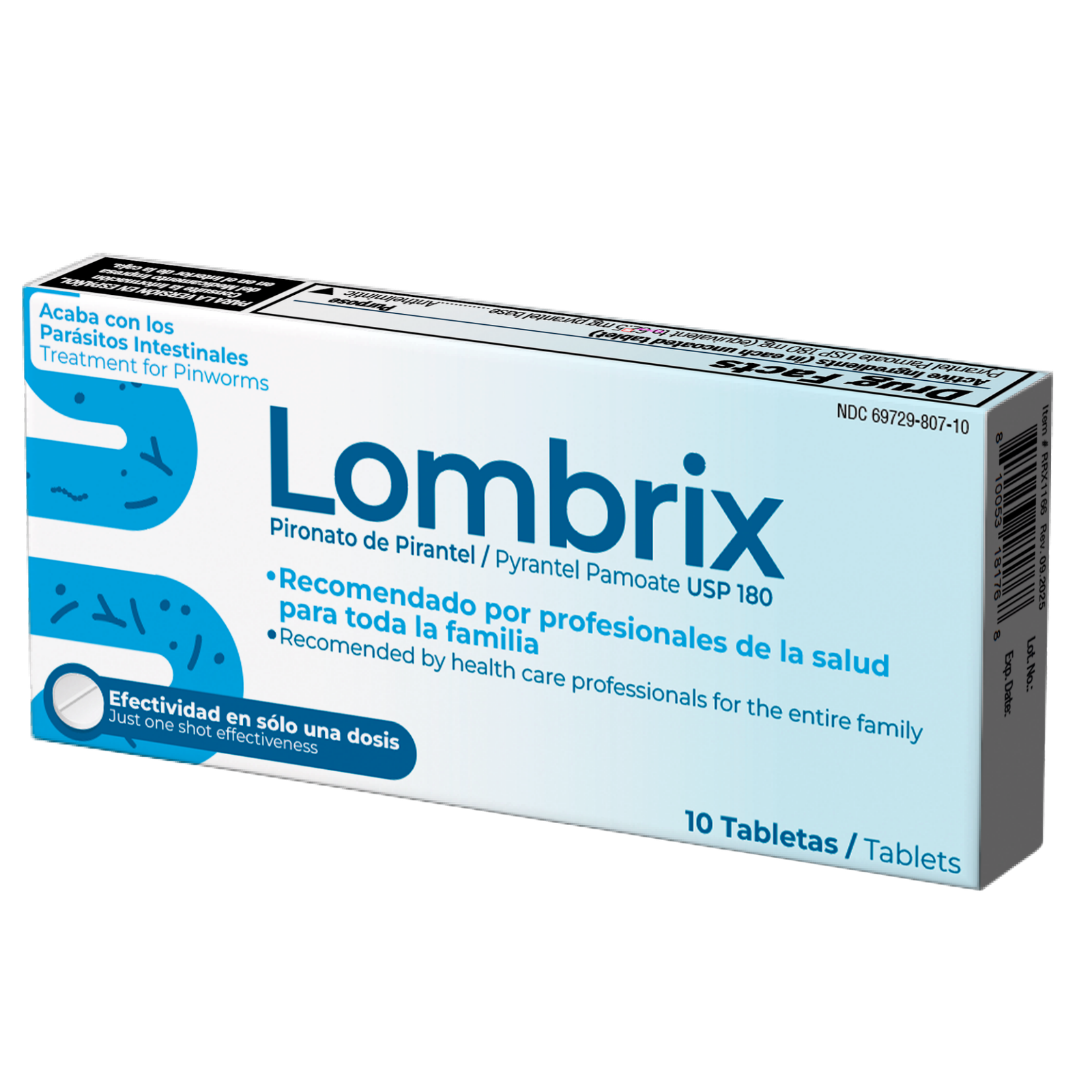 Lombrix 10 tablets — Pyrantel Pamoate USP 180mg